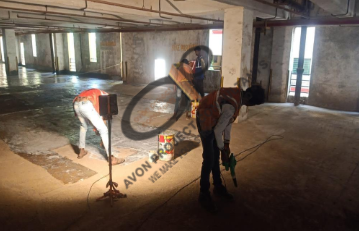 Basement waterproofing work