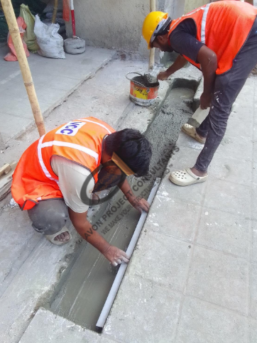Completed expansion joint sealing work