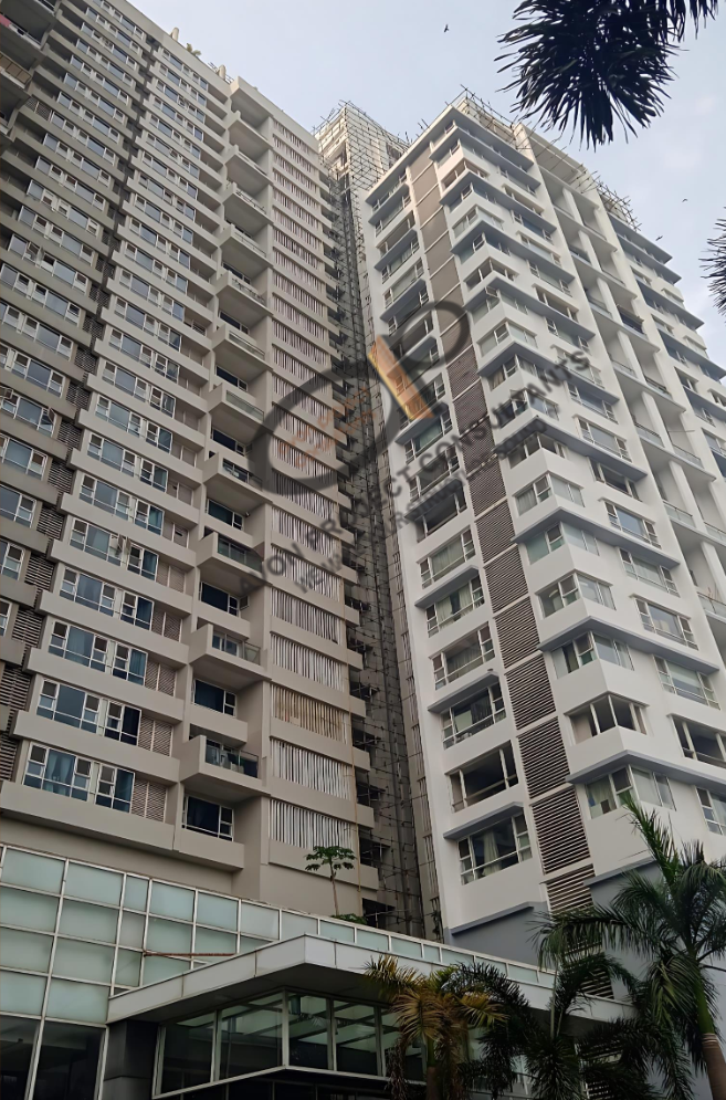 High-rise building facade work