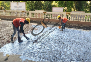 Podium waterproofing treatment process