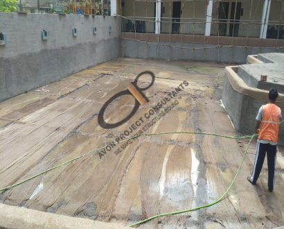 Podium waterproofing work