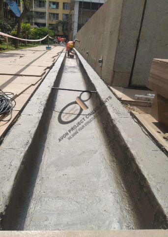 Waterproofing treatment on podium