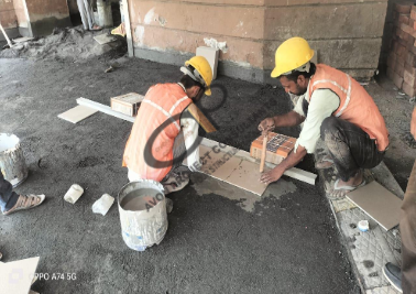 Podium waterproof coating application