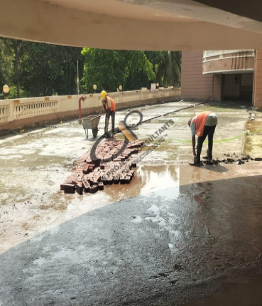 Podium leakage waterproofing work